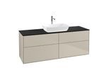 Villeroy und Boch Finion Waschtischunterschrank G85200HH 160x60,3cm, Emotion, Abdeckplatte black matt, Sand Matt Lacquer