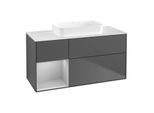 Villeroy und Boch Finion Waschtischunterschrank G701GJGK 120x60,3x50,1cm, Regal rechts Light grey matt, Anthracite matt