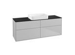 Villeroy und Boch Finion Waschtischunterschrank G73200GJ 160x60,3x50,1cm, Glass Black Matt, Light grey matt