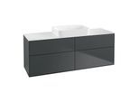 Villeroy und Boch Finion Waschtischunterschrank G73100HG 160x60,3x50,1cm, Glass White Matt, Midnight Blue Matt Lacquer