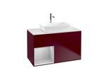 Villeroy und Boch Finion Waschtischunterschrank G771GJHB 100cm, Abdeckplatte white matt, Emotion, Regale Light grey matt lacquer, Peony Matt