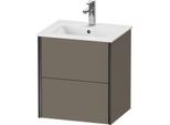 Duravit XViu Waschtisch-Unterschrank XV43150B290 51x42x56cm, 2 Schubkästen, wandhängend, schwarz matt, flannel grey seidenmatt