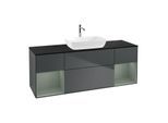 Villeroy und Boch Finion Waschtischunterschrank G862GMHG 160cm, Abdeckplatte black matt, Emotion, Regale Olive matt lacquer, Midnight Blue Matt Lacquer