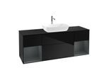 Villeroy und Boch Finion Waschtischunterschrank G862HGPH 160cm, Abdeckplatte black matt, Emotion, Regale Midnight matt lacquer, Glossy Black Lacquer