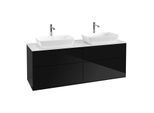 Villeroy und Boch Finion Waschtischunterschrank G84100PH 160x60,3cm, Emotion, Abdeckplatte white matt, Glossy Black Lacquer