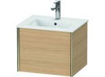 Duravit XViu Waschtisch-Unterschrank XV42150B130 51x42x40cm, 1 Auszug, wandhängend, champagner matt, Eiche natur