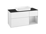 Villeroy und Boch Finion Waschtischunterschrank F712GJGF 120x60,3x50,1cm, Regal rechts Light grey matt, Glossy white lacquer