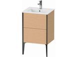 Duravit XViu Waschtisch-Unterschrank XV44590B212 51x42x59,4cm, 2 Auszüge, stehend, schwarz matt, eiche gebürstet
