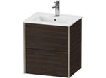 Duravit XViu Waschtisch-Unterschrank XV43150B169 51x42x56cm, 2 Schubkästen, wandhängend, champagner matt, nussbaum gebürstet