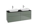 Villeroy und Boch Finion Waschtischunterschrank F84200GM 160x60,3cm, Abdeckplatte black matt, Olive Matt Lacquer
