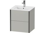 Duravit XViu Waschtisch-Unterschrank XV43150B207 51x42x56cm, 2 Schubkästen, wandhängend, schwarz matt, betongrau matt