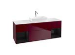 Villeroy und Boch Finion Waschtischunterschrank G861PHHB 160cm, Abdeckplatte white matt, Emotion, Regale Glossy black lacquer, Peony Matt