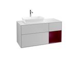 Villeroy und Boch Finion Waschtischunterschrank G811HBGJ 120cm, Abdeckplatte white matt, Emotion, Regale Peony matt lacquer, Light grey matt
