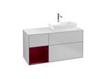 Villeroy und Boch Finion Waschtischunterschrank G801HBGJ 120cm, Abdeckplatte white matt, Emotion, Regale Peony matt lacquer, Light grey matt