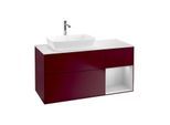Villeroy und Boch Finion Waschtischunterschrank F811GJHB 120cm, Abdeckplatte white matt, Regale Light grey matt lacquer, Peony Matt