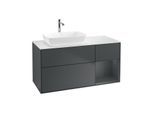 Villeroy und Boch Finion Waschtischunterschrank G811HGHG 120cm, Abdeckplatte white matt, Emotion, Regale Midnight matt lacquer, Midnight Blue Matt Lacquer