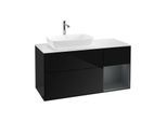 Villeroy und Boch Finion Waschtischunterschrank G811HGPH 120cm, Abdeckplatte white matt, Emotion, Regale Midnight matt lacquer, Glossy Black Lacquer