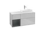 Villeroy und Boch Finion Waschtischunterschrank G801HGGJ 120cm, Abdeckplatte white matt, Emotion, Regale Midnight matt lacquer, Light grey matt