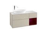 Villeroy und Boch Finion Waschtischunterschrank G931HBHH 120cm, Abdeckplatte white matt, Emotion, Regale Peony matt lacquer, Sand Matt Lacquer