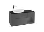 Villeroy und Boch Finion Waschtischunterschrank G932GKGK 120cm, Abdeckplatte black matt, Emotion, Regale Anthracite matt lacquer, Anthracite matt