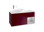 Villeroy und Boch Finion Waschtischunterschrank F931GJHB 120cm, Abdeckplatte white matt, Regale Light grey matt lacquer, Peony Matt