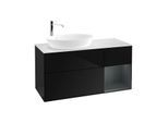 Villeroy und Boch Finion Waschtischunterschrank G931HGPH 120cm, Abdeckplatte white matt, Emotion, Regale Midnight matt lacquer, Glossy Black Lacquer