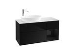 Villeroy und Boch Finion Waschtischunterschrank G931PHPH 120cm, Abdeckplatte white matt, Emotion, Regale Glossy black lacquer, Glossy Black Lacquer