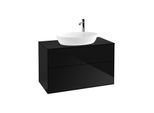 Villeroy und Boch Finion Waschtischunterschrank G88200PH 100x60,3cm, Emotion, Abdeckplatte black matt, Glossy Black Lacquer