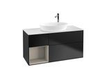 Villeroy und Boch Finion Waschtischunterschrank G941HHPD 120cm, Abdeckplatte white matt, Emotion, Regale sand matt lacquer, Black matt lacquer