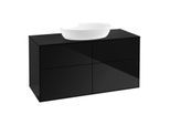 Villeroy und Boch Finion Waschtischunterschrank FA3200PH 120x60,3cm, Abdeckplatte black matt, Glossy Black Lacquer