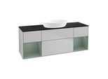 Villeroy und Boch Finion Waschtischunterschrank GD02GMGJ 120cm, Abdeckplatte black matt, Emotion, Regale Olive matt lacquer, Light grey matt