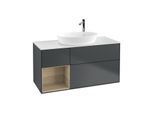 Villeroy und Boch Finion Waschtischunterschrank G941PCHG 120cm, Abdeckplatte white matt, Emotion, Regale Oak Veneer, Midnight Blue Matt Lacquer