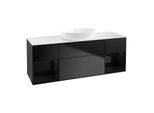Villeroy und Boch Finion Waschtischunterschrank FD01PHPD 120cm, Abdeckplatte white matt, Regale Glossy black lacquer, Black matt lacquer