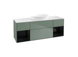 Villeroy und Boch Finion Waschtischunterschrank GD01PHGM 120cm, Abdeckplatte white matt, Emotion, Regale Glossy black lacquer, Olive Matt Lacquer