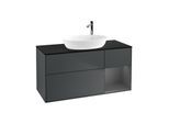 Villeroy und Boch Finion Waschtischunterschrank G952GKHG 120cm, Abdeckplatte black matt, Emotion, Regale Anthracite matt lacquer, Midnight Blue Matt Lacquer