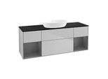 Villeroy und Boch Finion Waschtischunterschrank FD02GKGJ 120cm, Abdeckplatte black matt, Regale Anthracite matt lacquer, Light grey matt