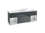 Villeroy und Boch Finion Waschtischunterschrank GD01GJHG 120cm, Abdeckplatte white matt, Emotion, Regale Light grey matt lacquer, Midnight Blue Matt Lacquer