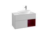 Villeroy und Boch Finion Waschtischunterschrank G901HBGJ 100cm, Abdeckplatte white matt, Emotion, Regale Peony matt lacquer, Light grey matt