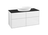 Villeroy und Boch Finion Waschtischunterschrank GA3200GF 120x60,3cm, Emotion, Abdeckplatte black matt, Glossy white lacquer