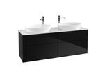 Villeroy und Boch Finion Waschtischunterschrank G96100PH 160x60,3cm, Emotion, Abdeckplatte white matt, Glossy Black Lacquer