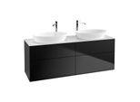 Villeroy und Boch Finion Waschtischunterschrank G96100PD 160x60,3cm, Emotion, Abdeckplatte white matt, Black matt lacquer