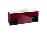 Villeroy und Boch Finion Waschtischunterschrank FD01PHHB 120cm, Abdeckplatte white matt, Regale Glossy black lacquer, Peony Matt