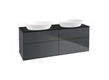 Villeroy und Boch Finion Waschtischunterschrank FA8200HG 160x60,3cm, Abdeckplatte black matt, Midnight Blue Matt Lacquer