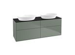 Villeroy und Boch Finion Waschtischunterschrank GA8200GM 160x60,3cm, Emotion, Abdeckplatte black matt, Olive Matt Lacquer