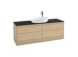 Villeroy und Boch Finion Waschtischunterschrank F97200PC 160x60,3cm, Abdeckplatte black matt, Oak Veneer