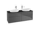 Villeroy und Boch Finion Waschtischunterschrank F96200GK 160x60,3cm, Abdeckplatte black matt, Anthracite matt