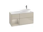 Villeroy und Boch Finion Waschtischunterschrank G921HHHH 120cm, Abdeckplatte white matt, Emotion, Regale sand matt lacquer, Sand Matt Lacquer