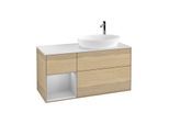 Villeroy und Boch Finion Waschtischunterschrank F921GJPC 120cm, Abdeckplatte white matt, Regale Light grey matt lacquer, Oak Veneer