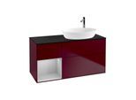 Villeroy und Boch Finion Waschtischunterschrank F922GJHB 120cm, Abdeckplatte black matt, Regale Light grey matt lacquer, Peony Matt