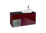 Villeroy und Boch Finion Waschtischunterschrank G922GMHB 120cm, Abdeckplatte black matt, Emotion, Regale Olive matt lacquer, Peony Matt